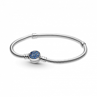 PANDORA Moments szikrázó kék kapcsos kígyólánc karkötő karkötő 599288C01 - Elegáns ékszer webáruház Budapest