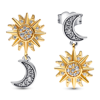 PANDORA Nap és hold aranyozott fülbevaló fülbevaló 262442C01 - Elegáns ékszer webáruház Budapest