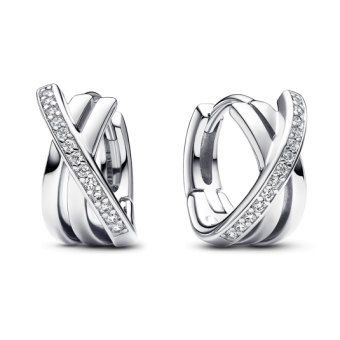 PANDORA Összefonódó pavé fülbevaló fülbevaló 293150C01 - Elegáns ékszer webáruház Budapest