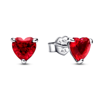PANDORA Piros szív gombfülbevaló fülbevaló 292549C01 - Elegáns ékszer webáruház Budapest