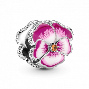 PANDORA Rózsaszín árvácska charm - Elegáns ékszer webáruház Budapest
