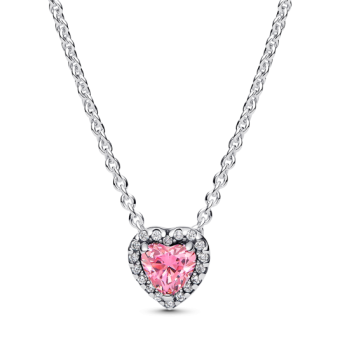 PANDORA Szikrázó rózsaszín szív nyaklánc nyaklánc 398425C02 - Elegáns ékszer webáruház Budapest
