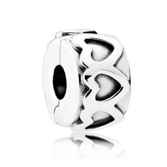 PANDORA Szívecskés karika klip charm - Elegáns ékszer webáruház Budapest