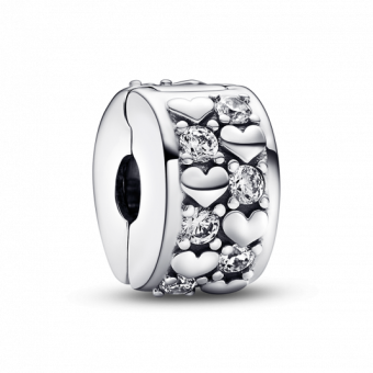 PANDORA Végtelen szívek szikrázó klip charm - Elegáns ékszer webáruház Budapest