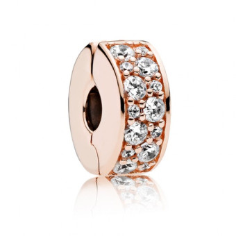 PANDORA aranyozott Áttetsző pavé klip charm - Elegáns ékszer webáruház Budapest