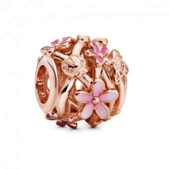 PANDORA aranyozott Áttört rózsaszín százszorszép charm - Elegáns ékszer webáruház Budapest