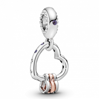 PANDORA aranyozott Hangsúlyos szívek charm - Elegáns ékszer webáruház Budapest