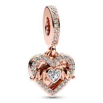 PANDORA aranyozott Szív és anya függő charm - Elegáns ékszer webáruház Budapest