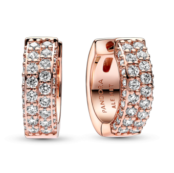 PANDORA aranyozott Timeless Pavé kétsoros karika-fülbevaló fülbevaló 282622C01 - Elegáns ékszer webáruház Budapest