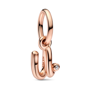 PANDORA aranyozott U betű függő charm - Elegáns ékszer webáruház Budapest