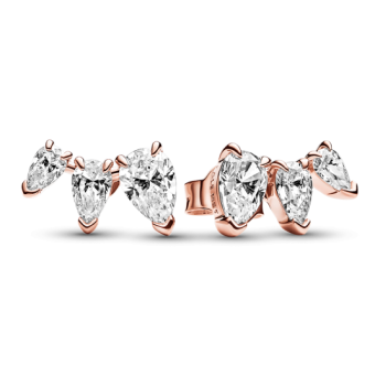PANDORA aranyozott fülbevaló átlátszó cirkóniákkal fülbevaló 282836C01 - Elegáns ékszer webáruház Budapest