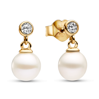 PANDORA aranyozott gyöngy fülbevaló fülbevaló 263153C01 - Elegáns ékszer webáruház Budapest