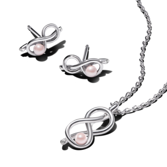 PANDORA ezüst nyaklánc és fülbevaló szett Infinity Knot szett 393762C01+293761C01 - Elegáns ékszer webáruház Budapest