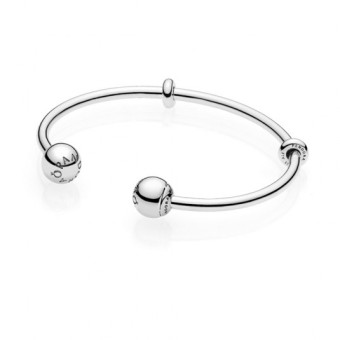 PANDORA ezüst nyitott karperec karkötő 596477 - Elegáns ékszer webáruház Budapest