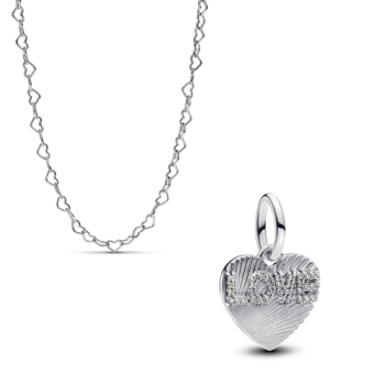 PANDORA ezüst szett lánc és medál Sugárzó szív szett 393334C00+793604C01 - Elegáns ékszer webáruház Budapest