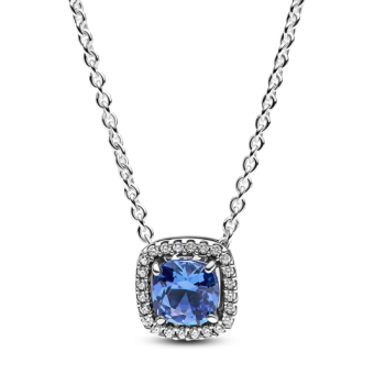 PANDORA négyzet alakú kék halo nyaklánc nyaklánc 393560C01 - Elegáns ékszer webáruház Budapest