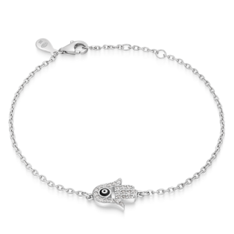 SOFIA ezüst Hamsa karkötő karkötő IS028BR150RHWH - Elegáns ékszer webáruház Budapest