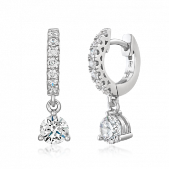 SOFIA ezüst karika fülbevaló cirkóniával fülbevaló CK37105166109G - Elegáns ékszer webáruház Budapest