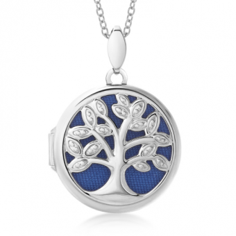 SOFIA ezüst kinyitó medál életfával medál HNP39298-BLU - Elegáns ékszer webáruház Budapest
