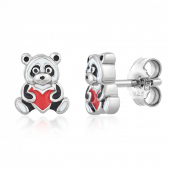 SOFIA ezüst panda fülbevaló szívvel fülbevaló SJ217126.200 - Elegáns ékszer webáruház Budapest