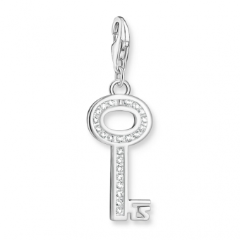 THOMAS SABO Key white stones silver charm medál medál 0010-051-14 - Elegáns ékszer webáruház Budapest