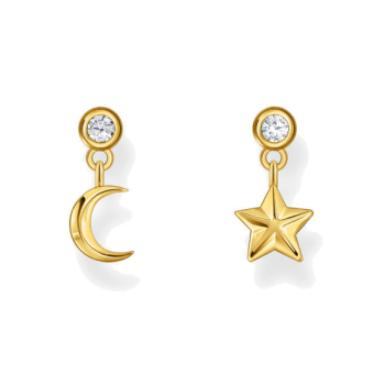 THOMAS SABO Star and moon gold fülbevaló fülbevaló H2293-414-14 - Elegáns ékszer webáruház Budapest
