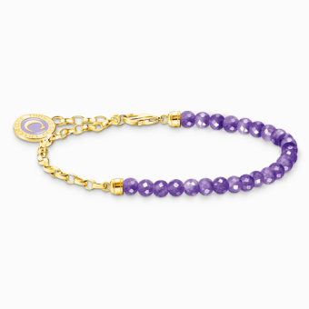 THOMAS SABO charm karkötő Amethyst beads gold karkötő A2130-427-13 - Elegáns ékszer webáruház Budapest