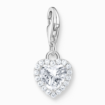 THOMAS SABO charm medál Ezüst fehér szív medál 2202-051-14 - Elegáns ékszer webáruház Budapest