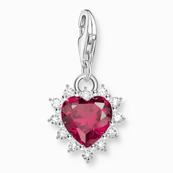 THOMAS SABO charm medál Ezüst szív vörös kővel medál 2204-013-10 - Elegáns ékszer webáruház Budapest