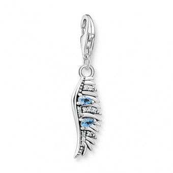 THOMAS SABO charm medál Feather with blue stones silver medál 1905-644-1 - Elegáns ékszer webáruház Budapest