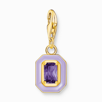 THOMAS SABO charm medál Octagon with violet enamel medál 2034-565-13 - Elegáns ékszer webáruház Budapest