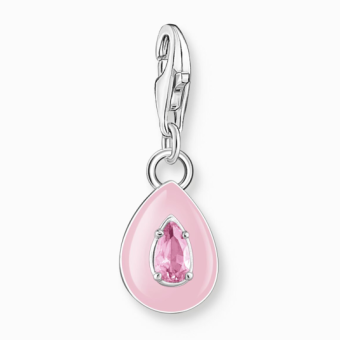 THOMAS SABO charm medál Pink drop silver medál 2028-041-9 - Elegáns ékszer webáruház Budapest