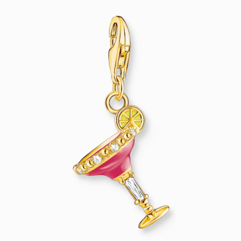 THOMAS SABO charm medál Red cocktail glass gold medál 1931-565-9 - Elegáns ékszer webáruház Budapest