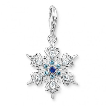 THOMAS SABO charm medál Snowflake with blue stones medál 1902-945-7 - Elegáns ékszer webáruház Budapest