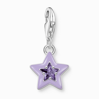 THOMAS SABO charm medál Star with amethyst-coloured stone medál 2039-041-13 - Elegáns ékszer webáruház Budapest