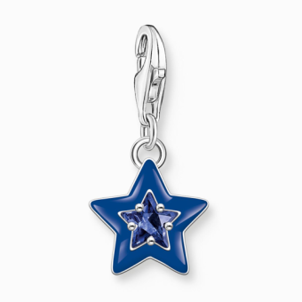 THOMAS SABO charm medál Star with sapphire blue stone medál 2043-496-7 - Elegáns ékszer webáruház Budapest