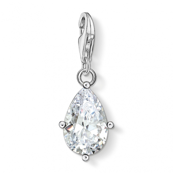 THOMAS SABO charm medál White stone droplet medál 1848-051-14 - Elegáns ékszer webáruház Budapest