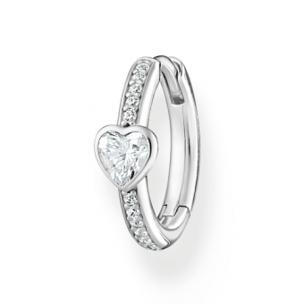 THOMAS SABO fél pár fülbevaló Heart and white stones silver fülbevaló CR692-051-14 - Elegáns ékszer webáruház Budapest
