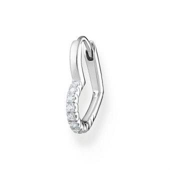 THOMAS SABO fél pár fülbevaló Heart with white stones silver fülbevaló CR693-051-14 - Elegáns ékszer webáruház Budapest