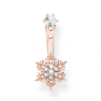 THOMAS SABO fél pár fülbevaló Snowflake with white stones rose gold fülbevaló H2255-416-14 - Elegáns ékszer webáruház Budapest