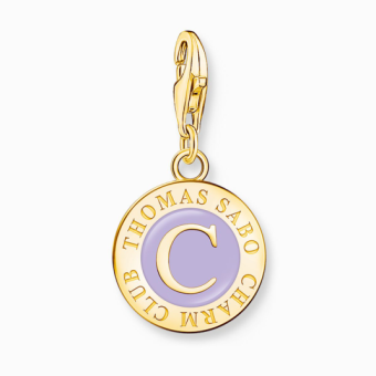 THOMAS SABO medál Member Charm with violet cold enamel gold medál 2105-427-13 - Elegáns ékszer webáruház Budapest