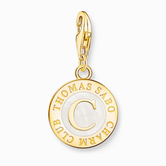 THOMAS SABO medál Member Charm with white cold enamel gold medál 2095-427-14 - Elegáns ékszer webáruház Budapest