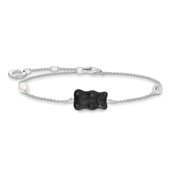 THOMAS SABO x HARIBO karkötő Fekete arany medve és gyöngy karkötő A2151-052-11 - Elegáns ékszer webáruház Budapest