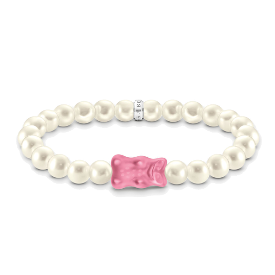 THOMAS SABO x HARIBO karkötő Rózsaszín aranymedve és gyöngy karkötő A2154-082-9 - Elegáns ékszer webáruház Budapest