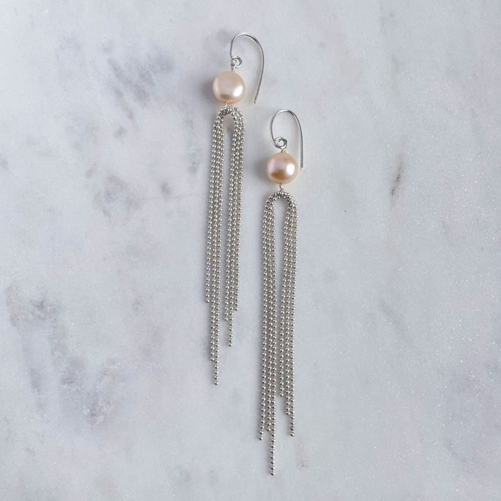 Fülbevaló valódi gyönggyel