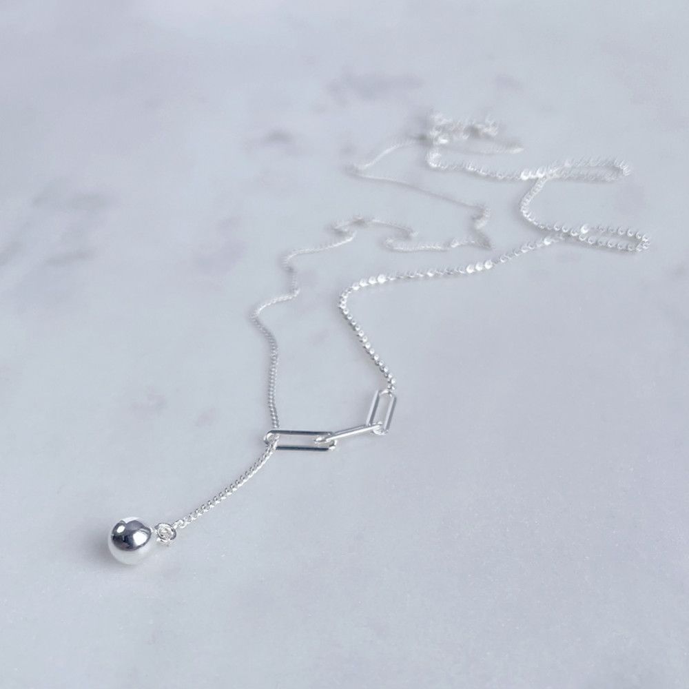 Ezüst lariát nyaklánc