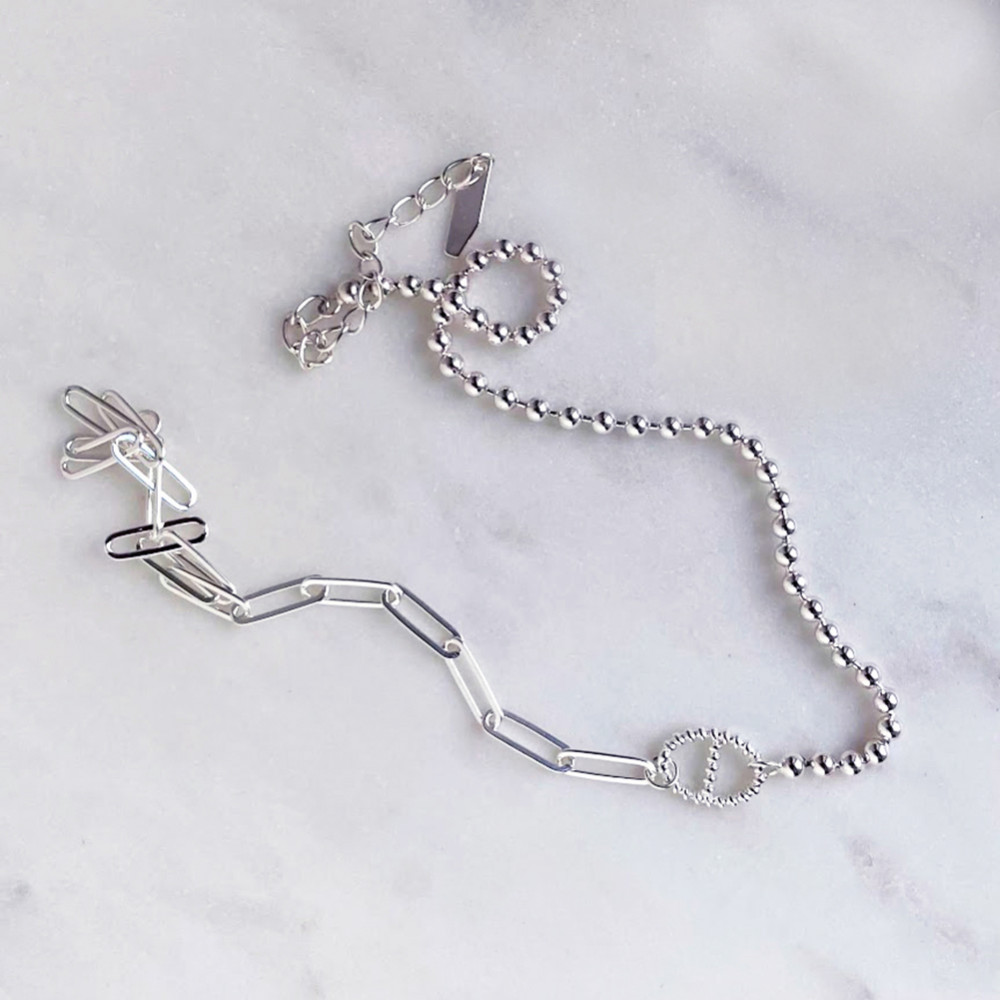 Aszimmetrikus ezüst nyaklánc