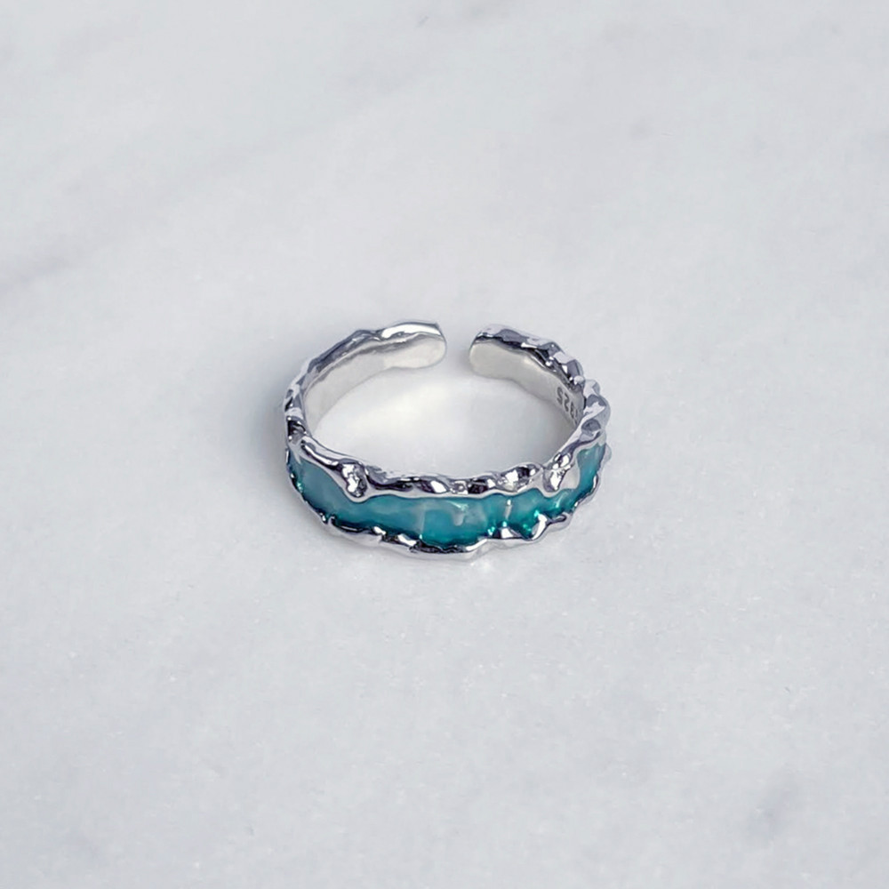 Tengerzöld ezüst gyűrű