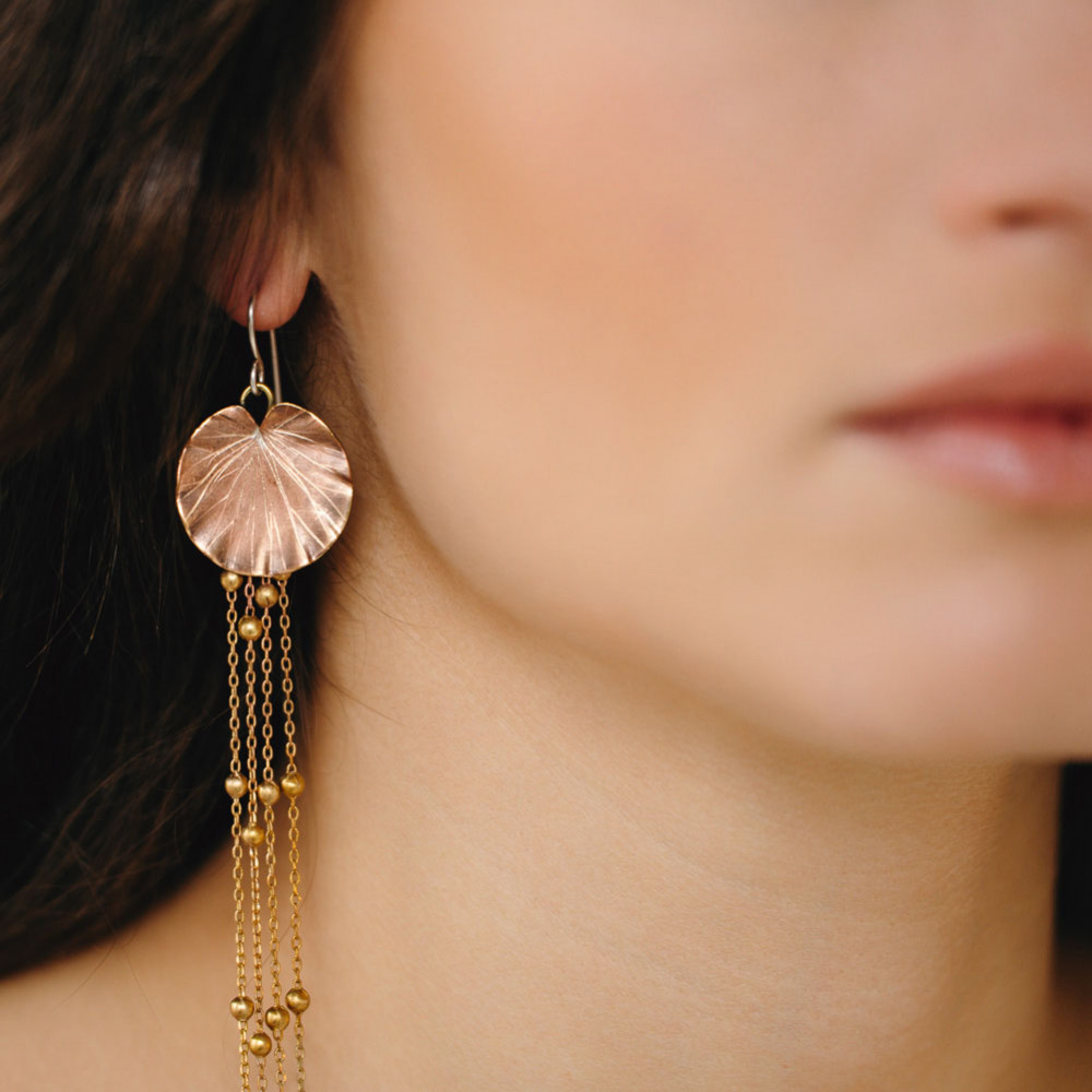 Tavirózsa hosszú fülbevaló