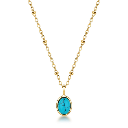 BROSWAY acél nyaklánc Essential türkizzel nyaklánc BWBNL132 - Elegáns ékszer webáruház Budapest